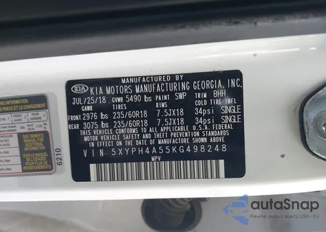 2019 Kia Sorento 3.3L Ex from USA, damaged, VIN 5XYPH4A55KG498248